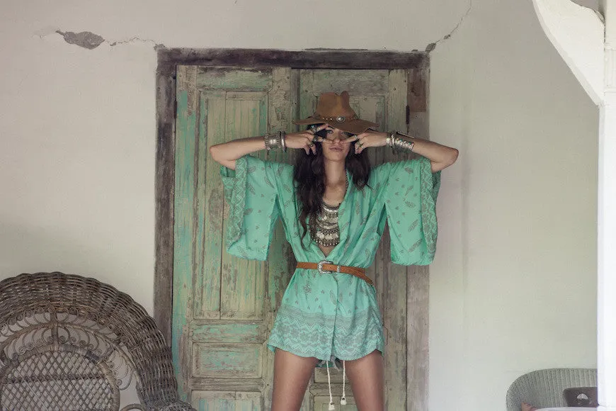 Sarah Vintage Summer Green Kimono