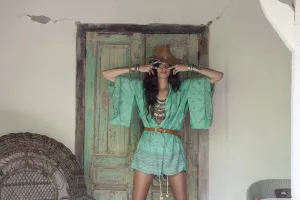 Sarah Vintage Summer Green Kimono