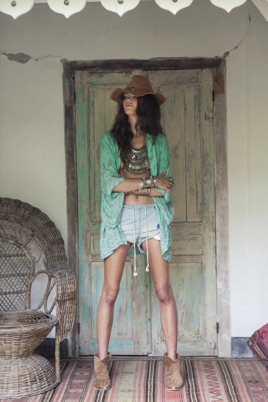Sarah Vintage Summer Green Kimono
