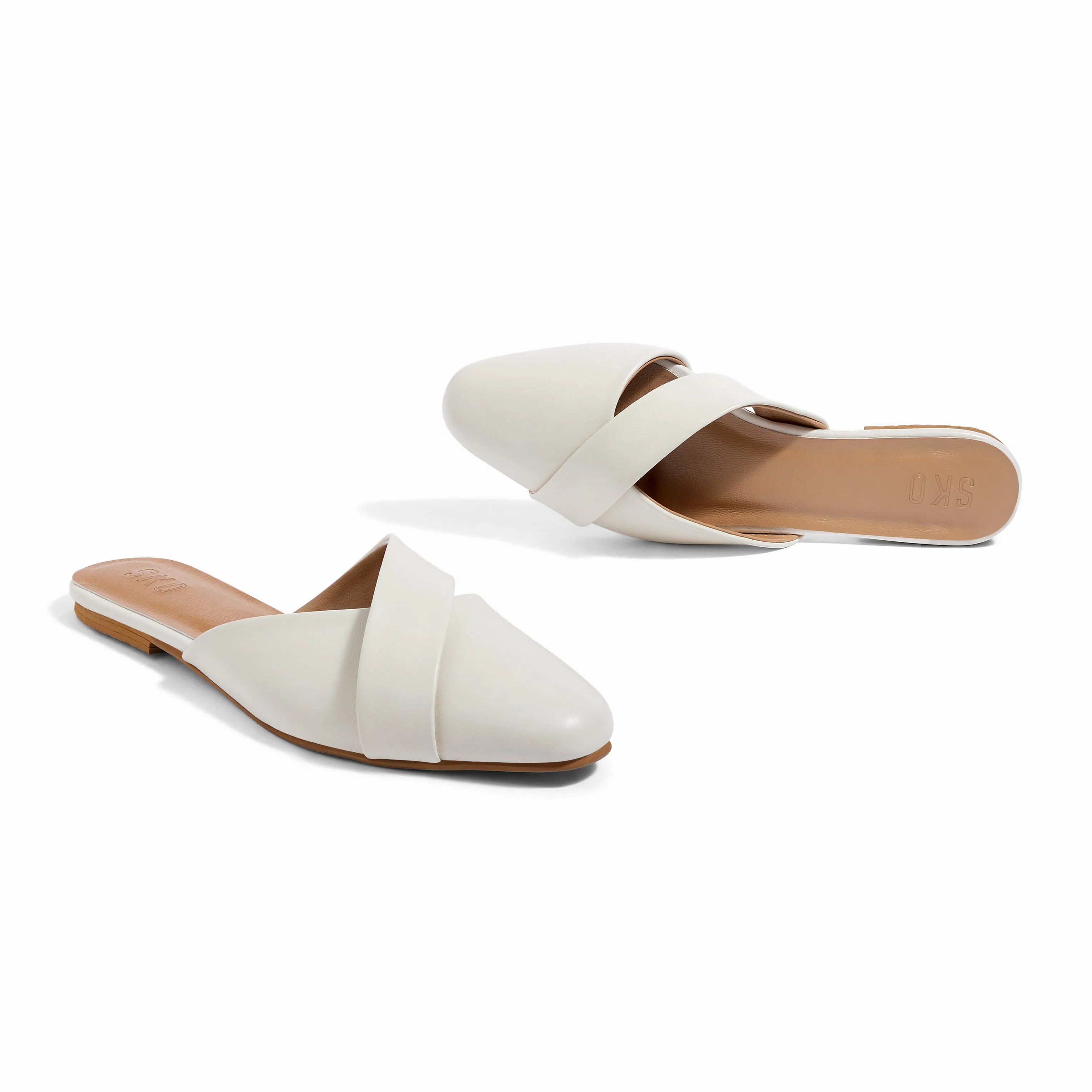 Sarno Ivory Flat Sandals For Women