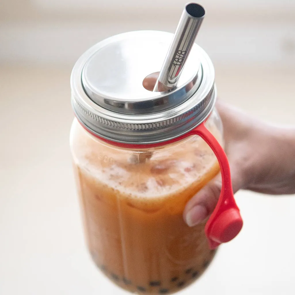 Sealable Mason Jar Lid For Boba, Smoothie Straws