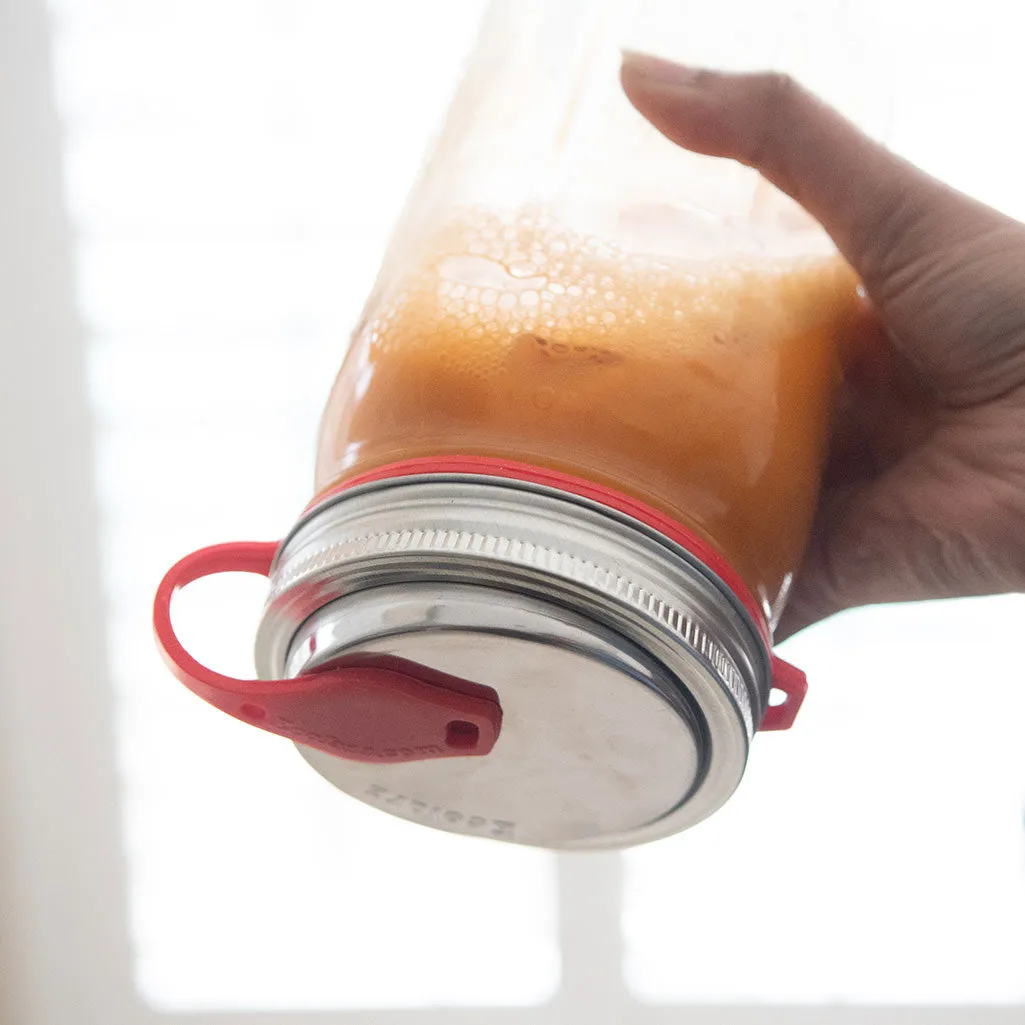 Sealable Mason Jar Lid For Boba, Smoothie Straws