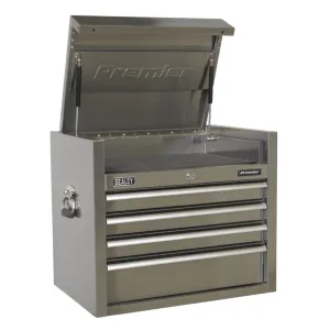 Sealey 4 Drawer Heavy-Duty Topchest 675mm - Stainless Steel - A