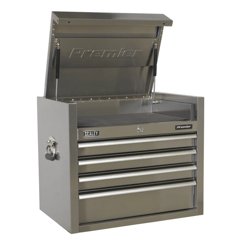 Sealey 4 Drawer Heavy-Duty Topchest 675mm - Stainless Steel - A