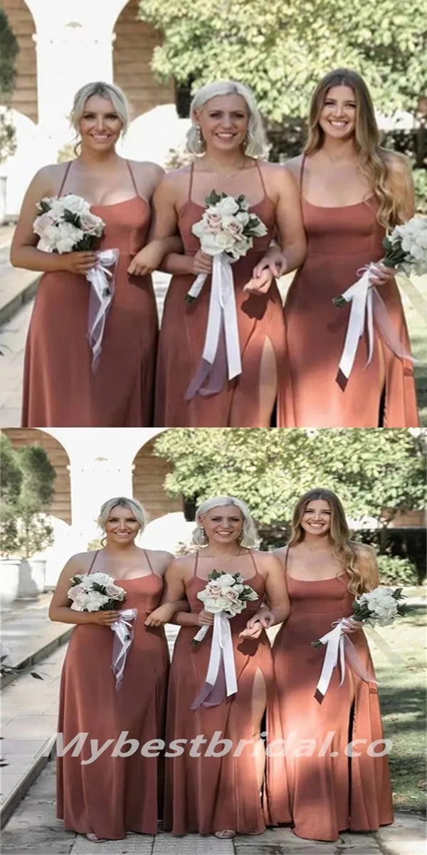 Sexy Halter A-line Elegant Simple Long Bridesmaid Dresses,BDS0198