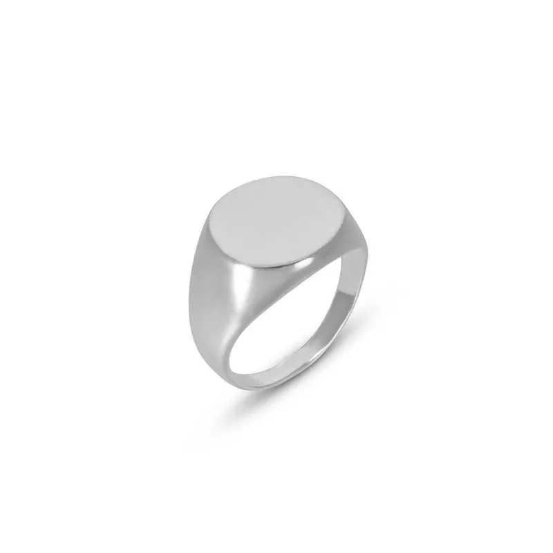 Silver & Gold Plated Round seal ring - flat