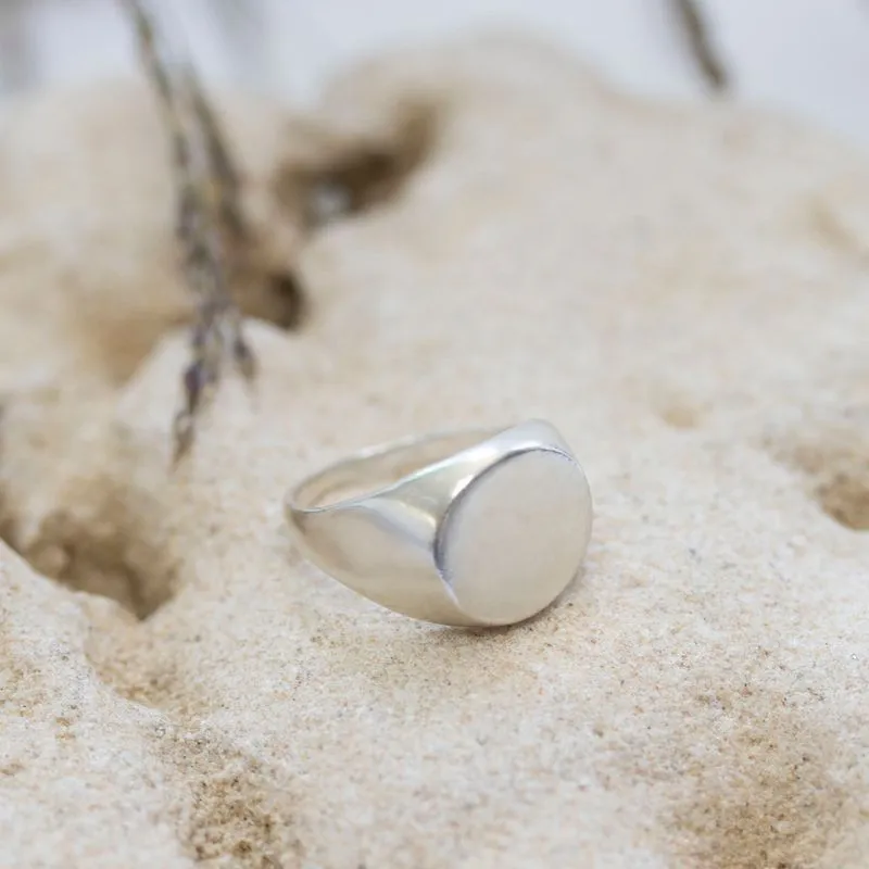 Silver & Gold Plated Round seal ring - flat