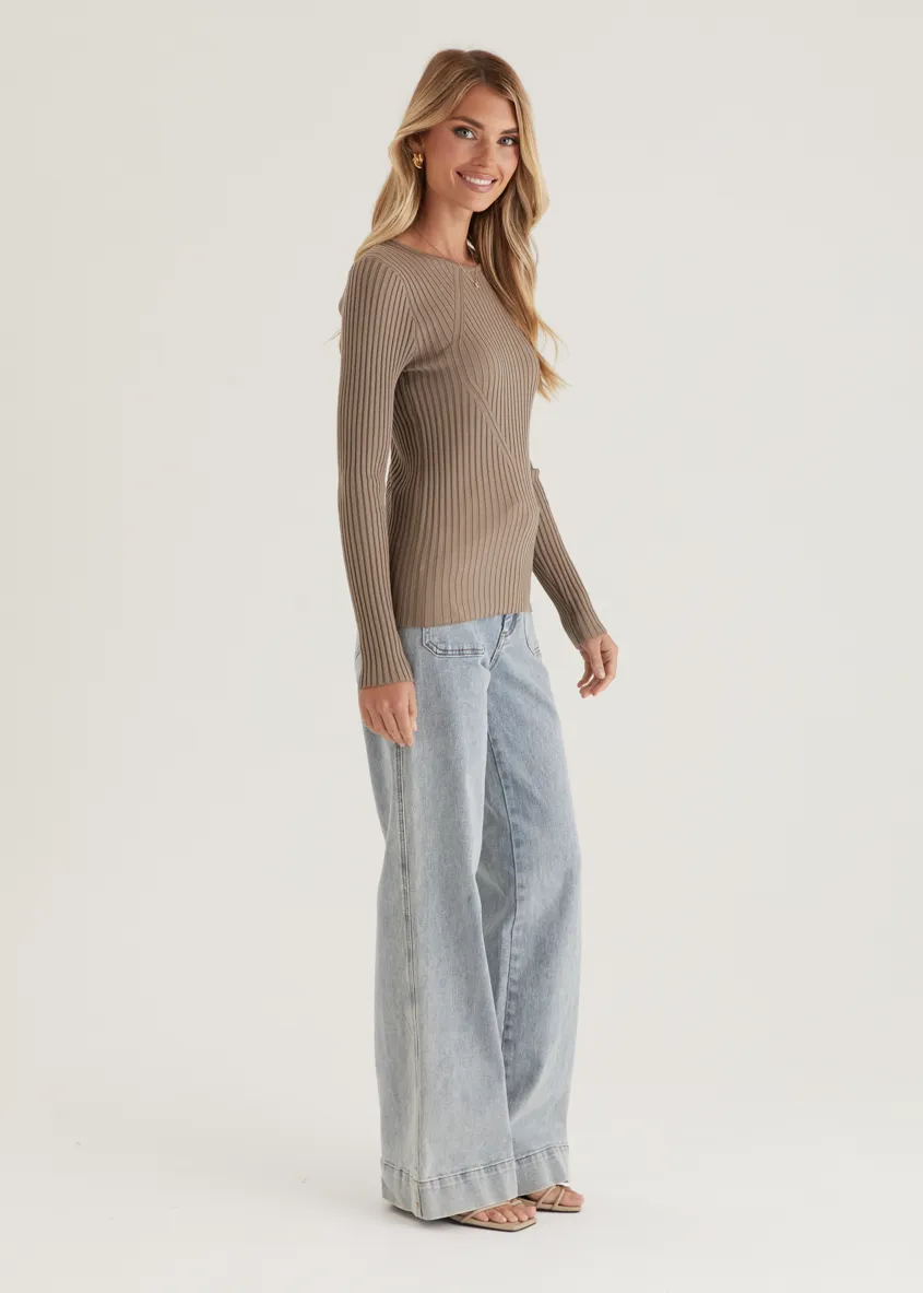 Skylee Knit Top - Mocha
