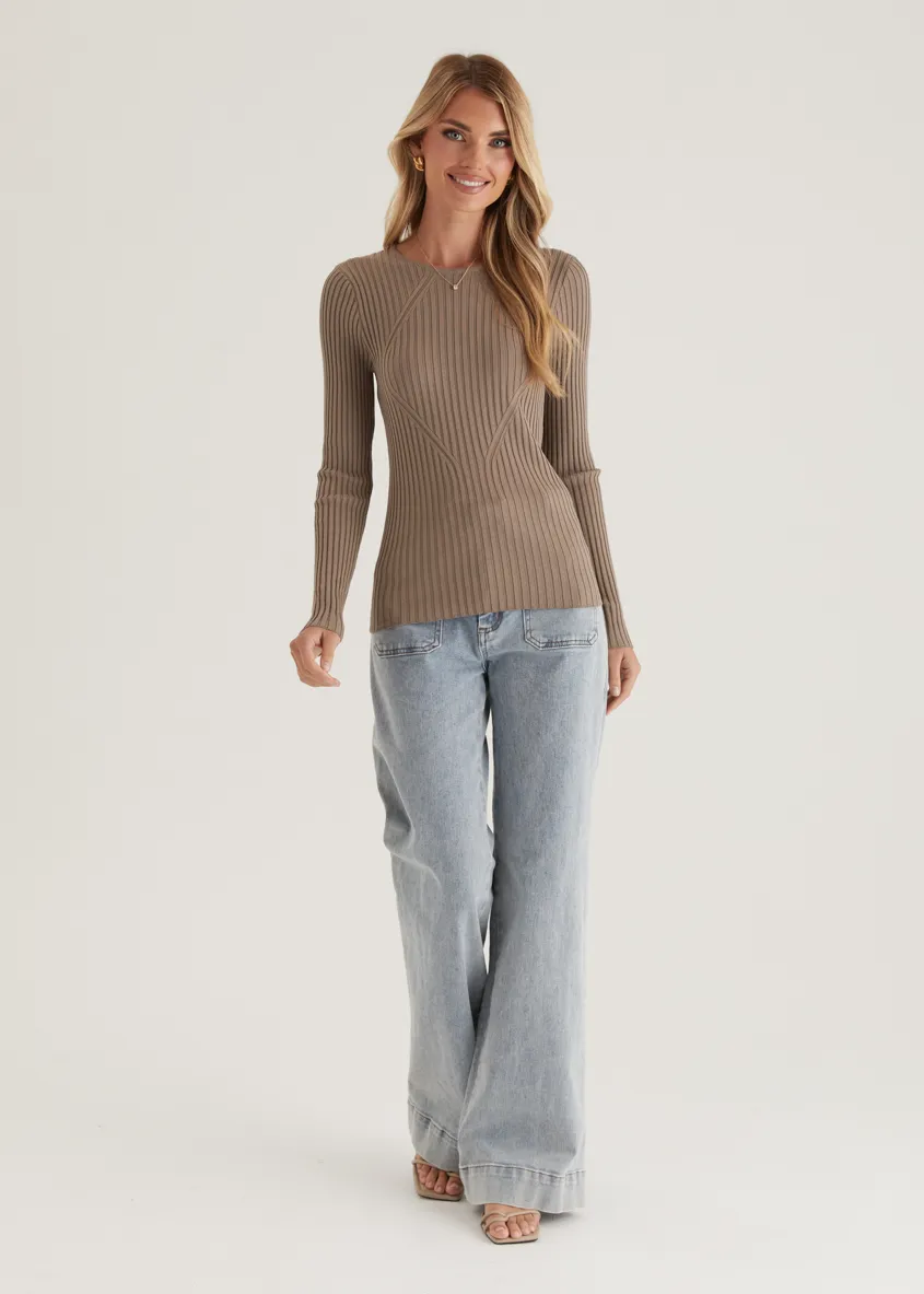 Skylee Knit Top - Mocha