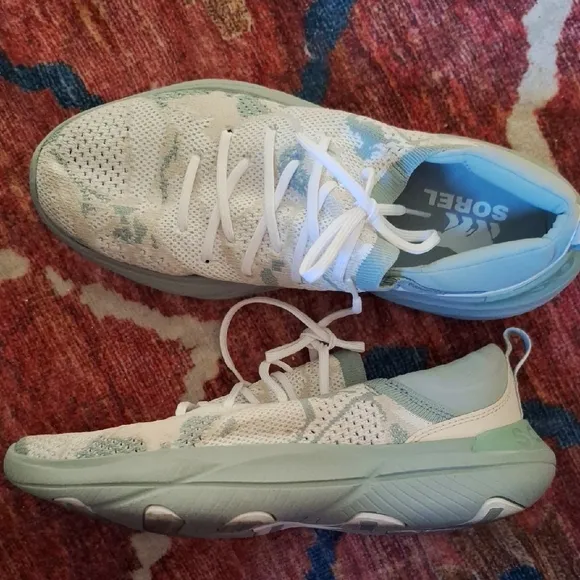 Sorel White and Blue Women's Sneakers