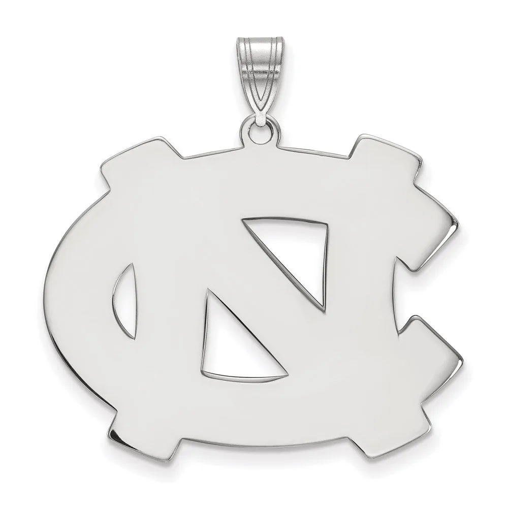 Sterling Silver Rhodium-plated University of North Carolina N-C Extra Large Pendant