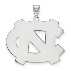 Sterling Silver Rhodium-plated University of North Carolina N-C Extra Large Pendant