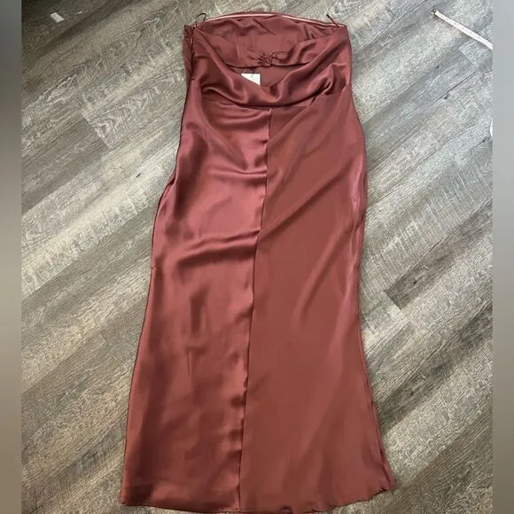 Sugarlips R.S.V.P Plus Open Back Satin Maxi Dress-Size 1X