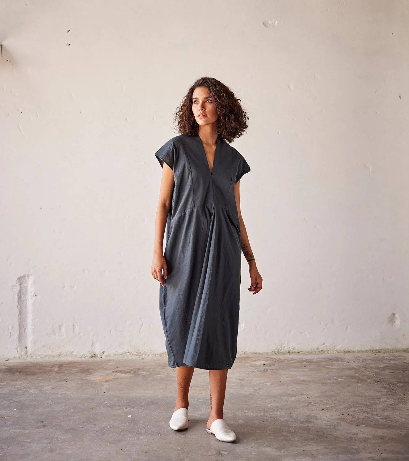 Summer Dress Cotton  Pleat- Green-Fashion Edit Indian Summer-KW813-Khara Kapas