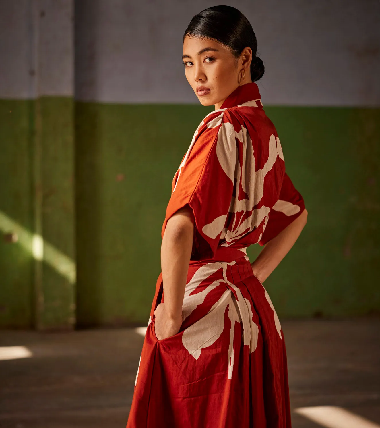 Summer Dress Cotton Red-Fashion Edit Indian Summer-KW824-Khara Kapas