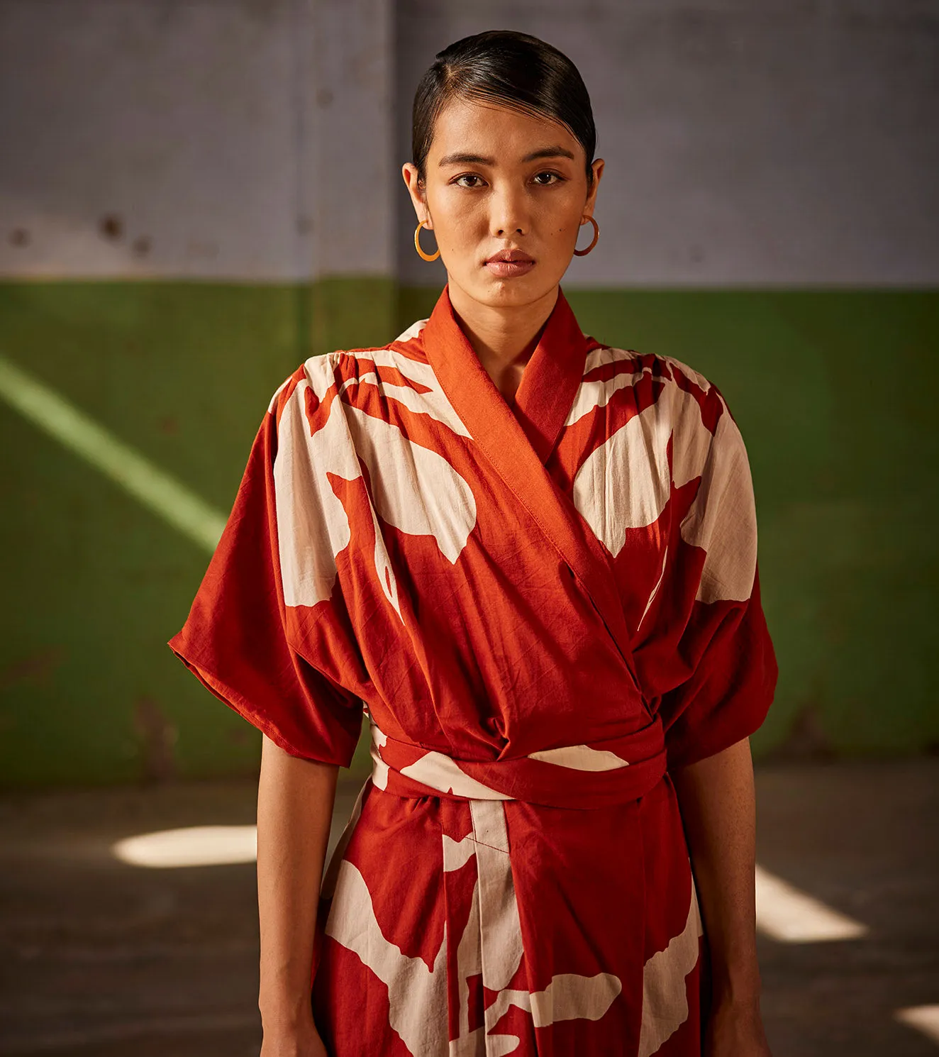 Summer Dress Cotton Red-Fashion Edit Indian Summer-KW824-Khara Kapas