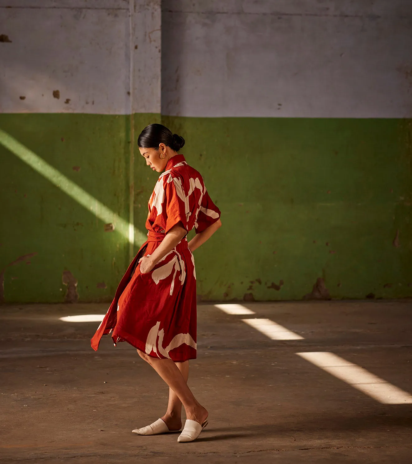 Summer Dress Cotton Red-Fashion Edit Indian Summer-KW824-Khara Kapas