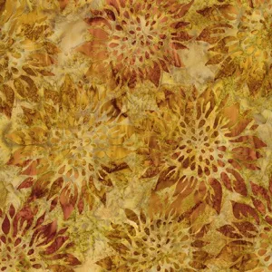 Summer Flowers Batiks Gold - (1)