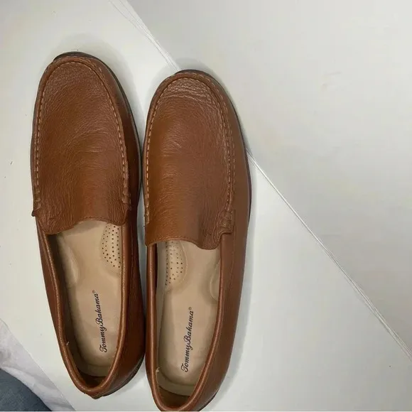 Tommy Bahama Orion Venetian Driving Loafers Mens Sz 12 D Pebbled Leather Brown