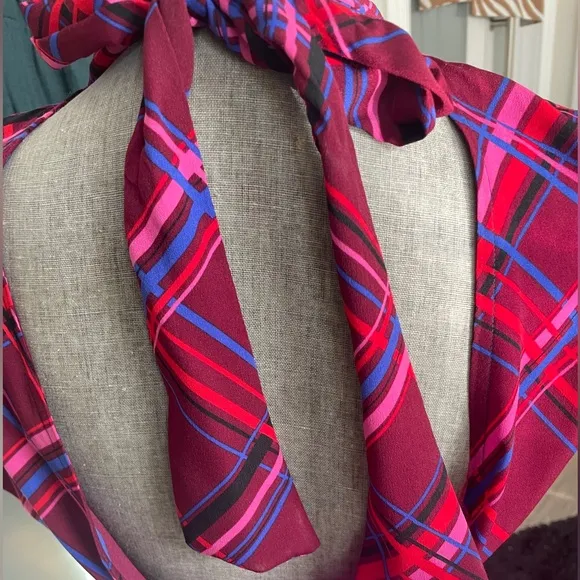 Topshop Plaid Asymmetrical Dress with High Slit- Beautiful fit. Worn once