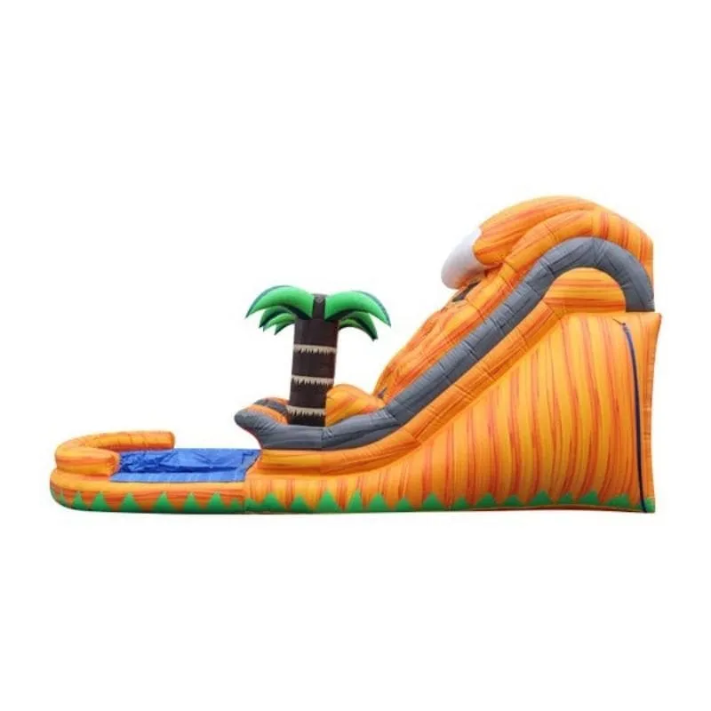 Tropical Tsunami Inflatable Water Slide - 14 FT in Orange