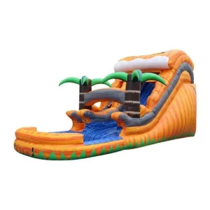 Tropical Tsunami Inflatable Water Slide - 14 FT in Orange
