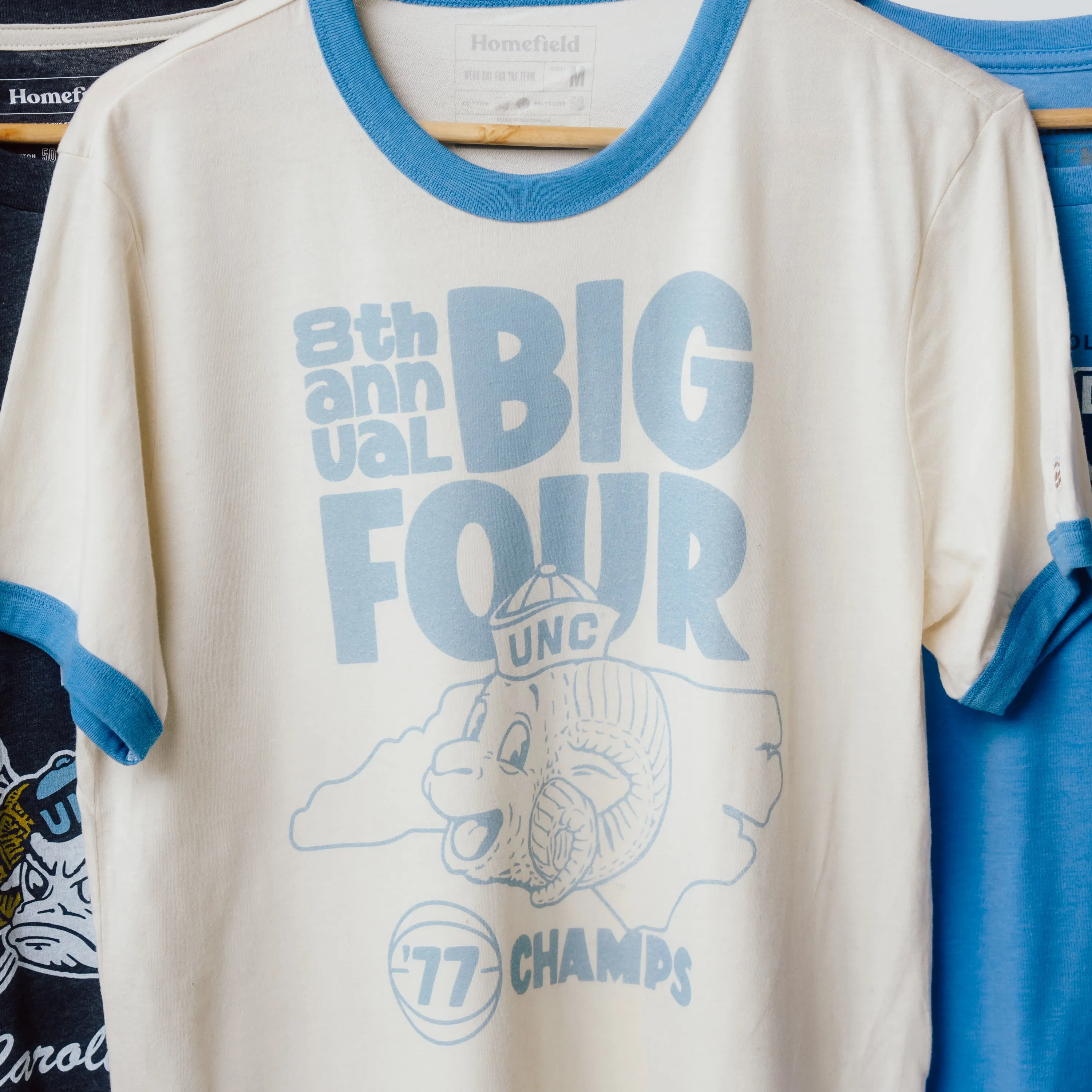 UNC Tar Heels Big Four 1977 Champs Ringer Tee