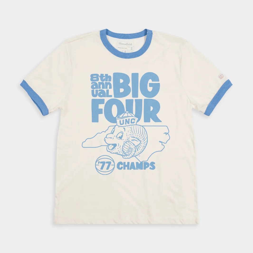 UNC Tar Heels Big Four 1977 Champs Ringer Tee