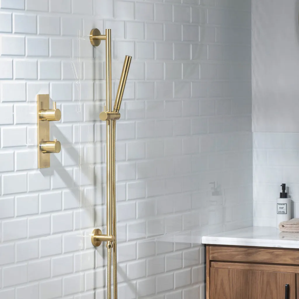 Universal Round Hand Shower Column Set - Wall Mount - 24" Brass/Brushed Nickel