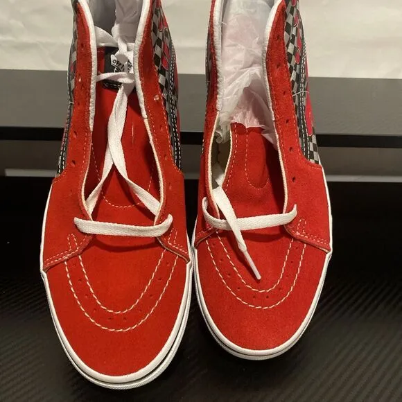 Vans Sk8-Hi Reflect Check Flame Racing Sneaker New Kids 6.5