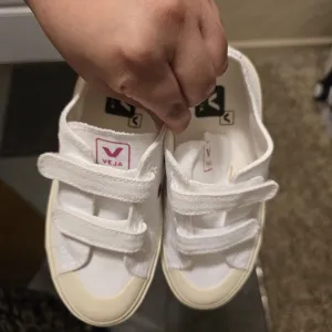 Veja Kids White and Pink Sneakers