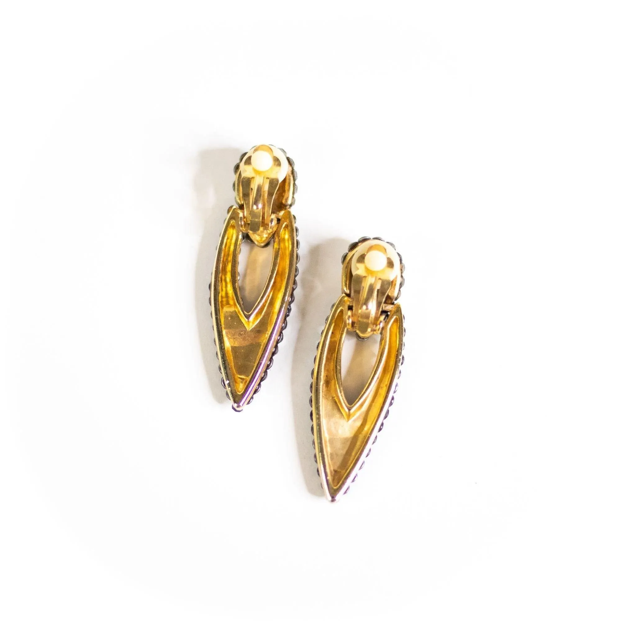 Vintage Smoke Diamante Rhinestone Statement Earrings