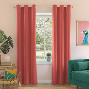 Wayfair Basics Blackout Grommet Curtain Panel Wayfair Basics® Curtain Color: Coral Size per Panel: 40" W x 84" L