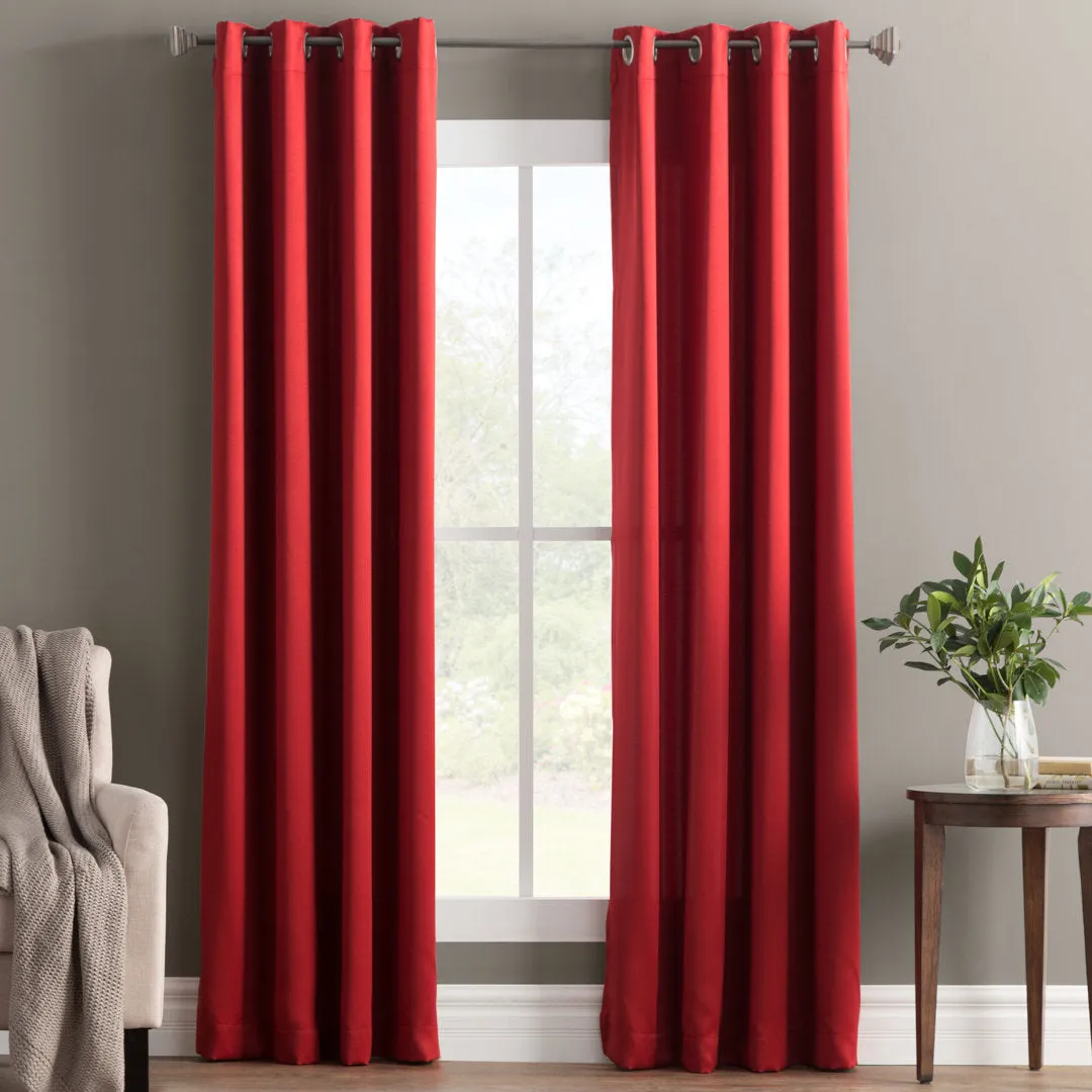 Wayfair Basics Room Darkening Grommet Curtain Panel Wayfair Basics® Curtain Color: Brick Size per Panel: 54" W x 54" L
