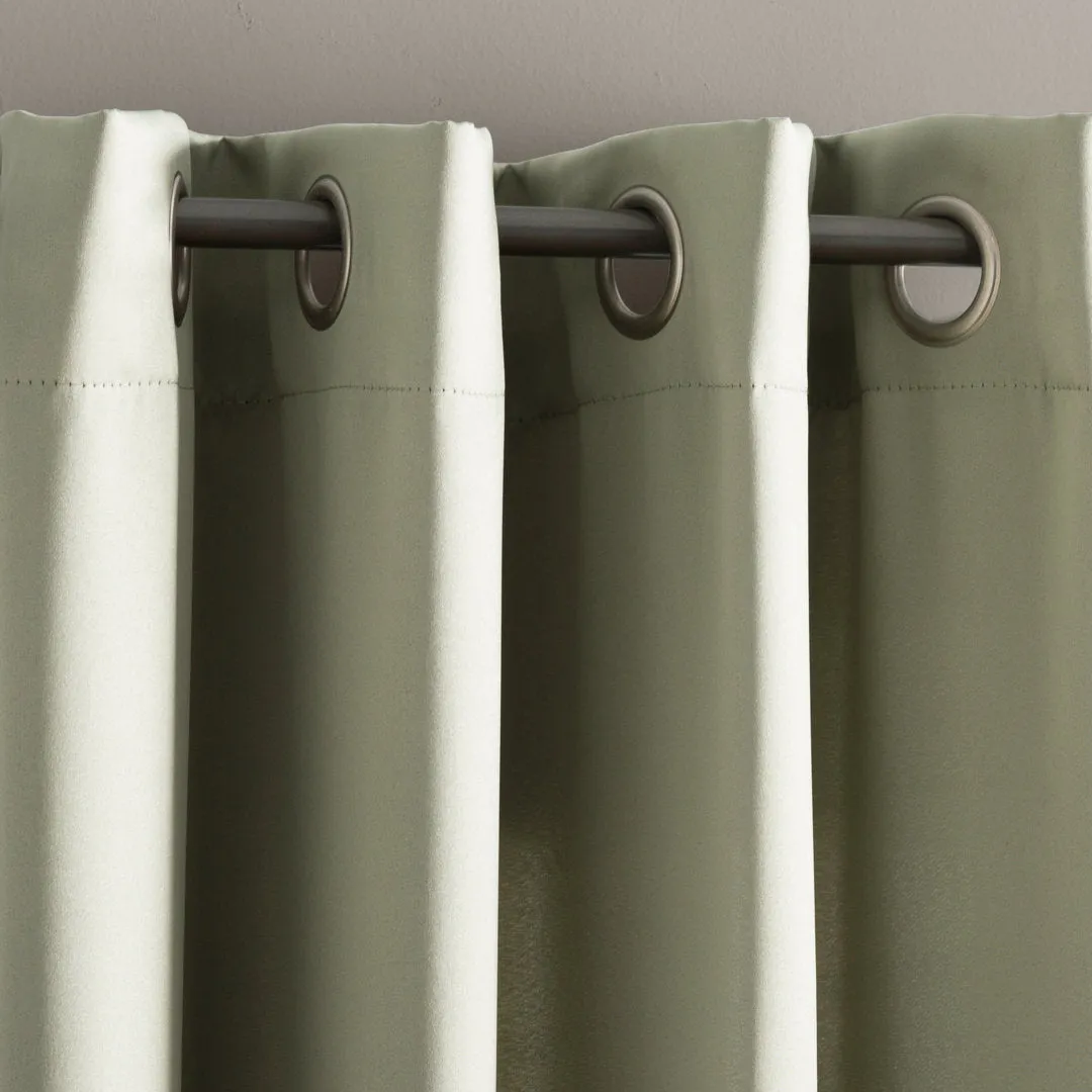 Wayfair Basics Room Darkening Grommet Curtain Panel Wayfair Basics® Curtain Color: Sage Green Size per Panel: 54" W x 95" L