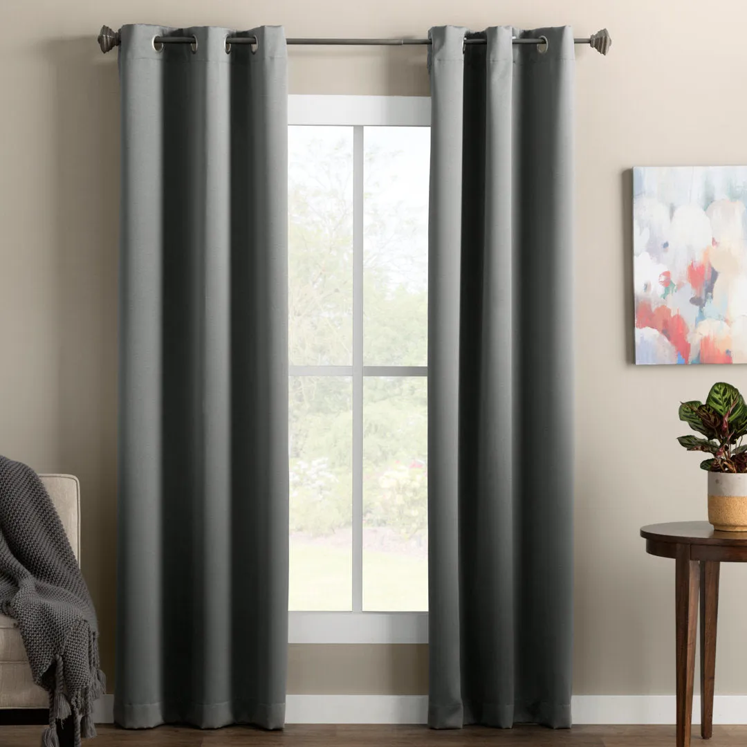 Wayfair Basics Room Darkening Grommet Curtain Panel Wayfair Basics® Curtain Color: Steel Size per Panel: 54" W x 54" L