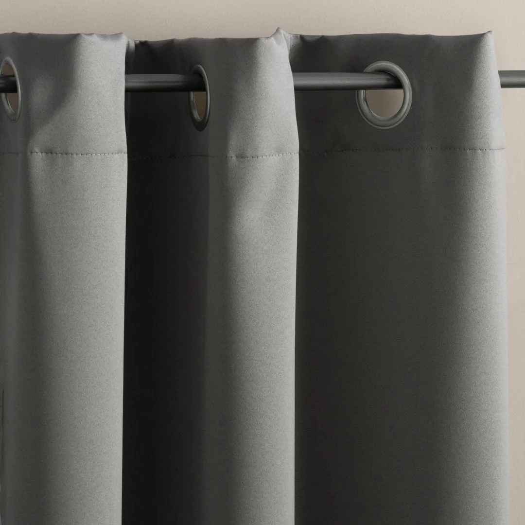 Wayfair Basics Room Darkening Grommet Curtain Panel Wayfair Basics® Curtain Color: Steel Size per Panel: 54" W x 54" L