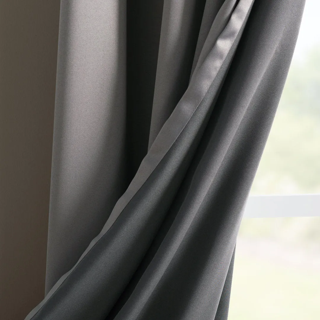 Wayfair Basics Room Darkening Grommet Curtain Panel Wayfair Basics® Curtain Color: Steel Size per Panel: 54" W x 54" L