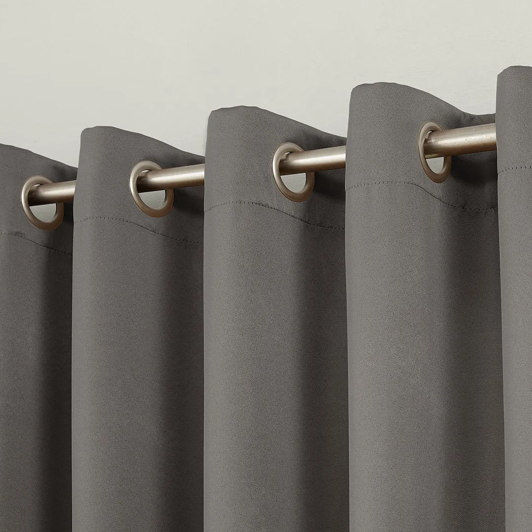 Wayfair Basics Room Darkening Grommet Curtain Panel Wayfair Basics® Curtain Color: Steel Size per Panel: 54" W x 54" L
