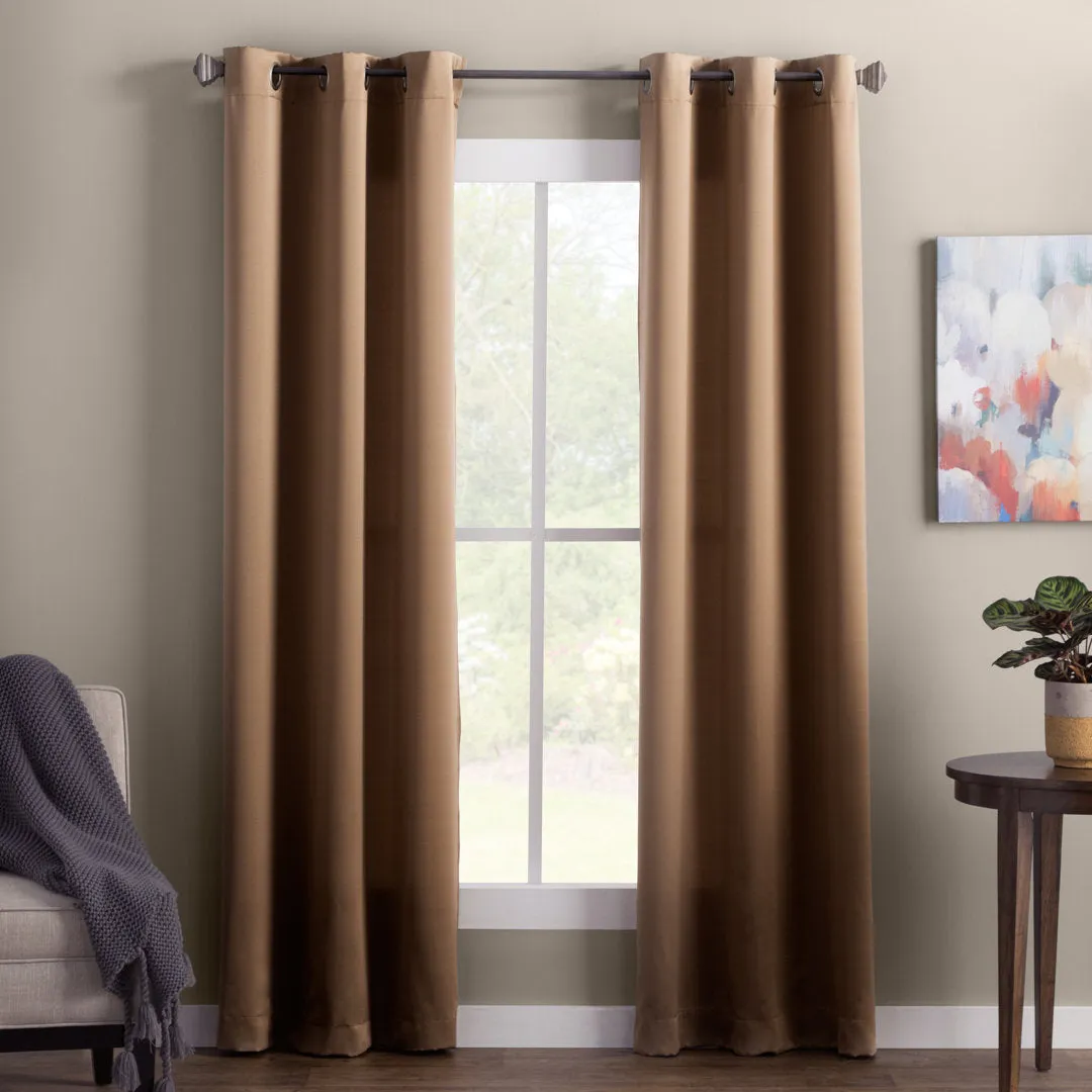 Wayfair Basics Room Darkening Grommet Curtain Panel Wayfair Basics® Curtain Color: Taupe Size per Panel: 54" W x 63" L