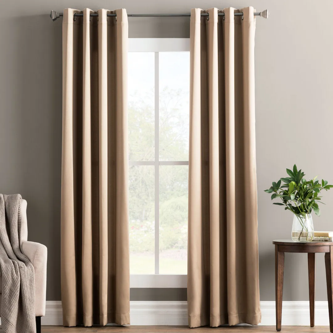Wayfair Basics Room Darkening Grommet Curtain Panel Wayfair Basics® Curtain Color: Taupe Size per Panel: 54" W x 63" L