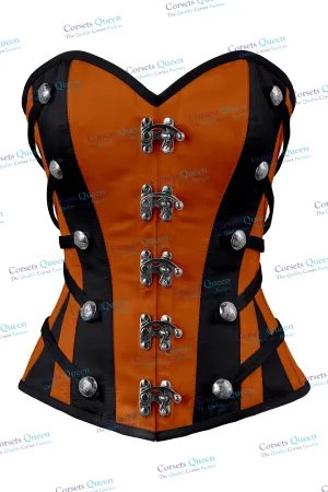 Weavers Satin Overbust Corset With Buckles