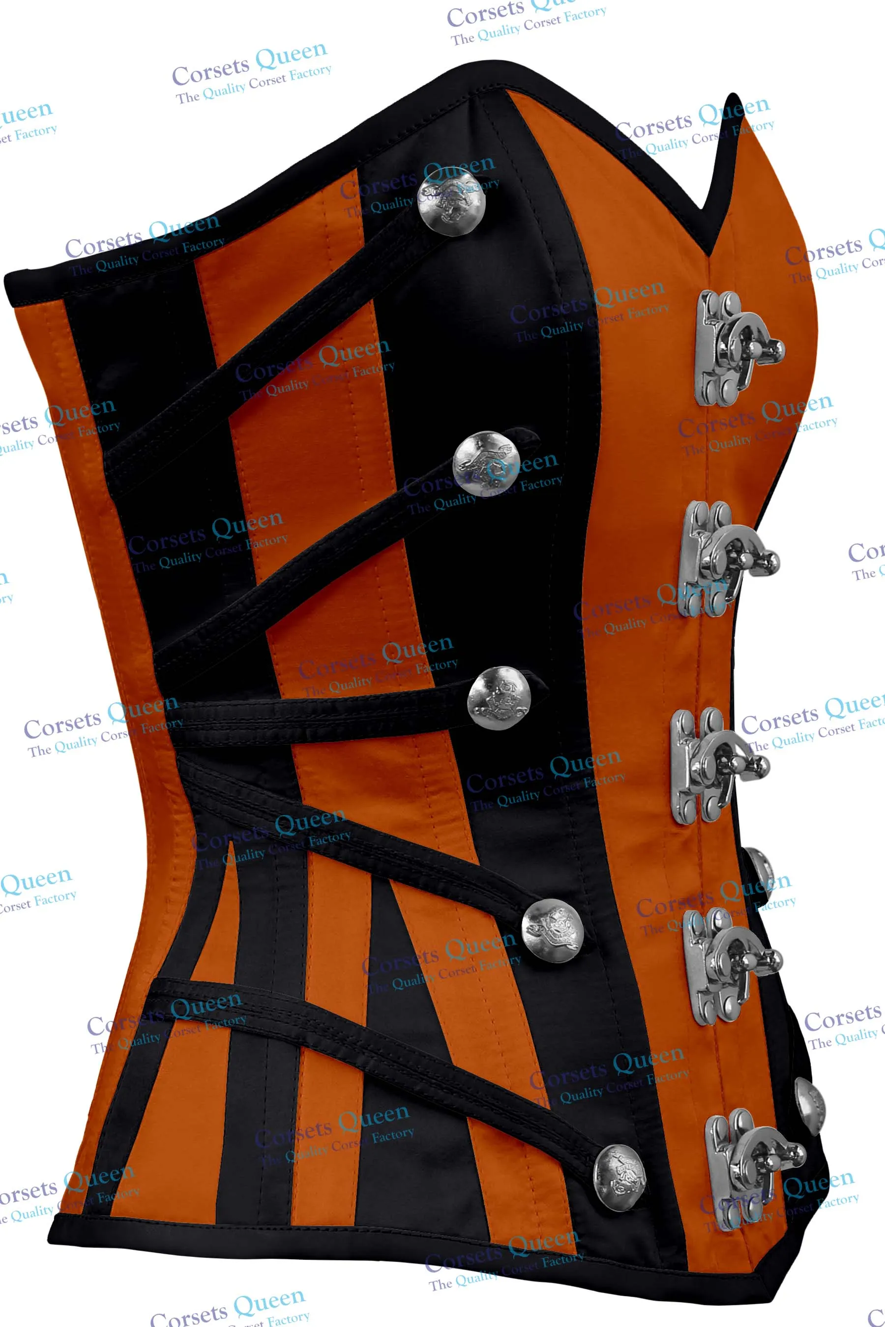 Weavers Satin Overbust Corset With Buckles