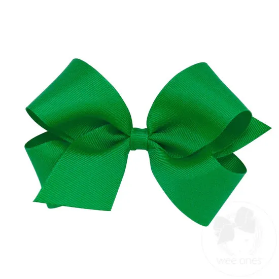 Wee Ones Medium Solid Grosgrain Bow (Plain Wrap)