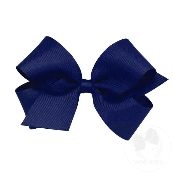 Wee Ones Medium Solid Grosgrain Bow (Plain Wrap)