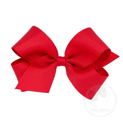Wee Ones Medium Solid Grosgrain Bow (Plain Wrap)