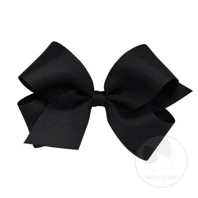 Wee Ones Medium Solid Grosgrain Bow (Plain Wrap)