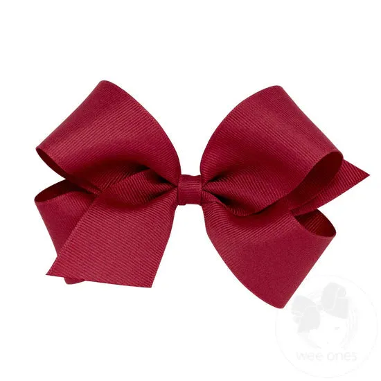Wee Ones Medium Solid Grosgrain Bow (Plain Wrap)