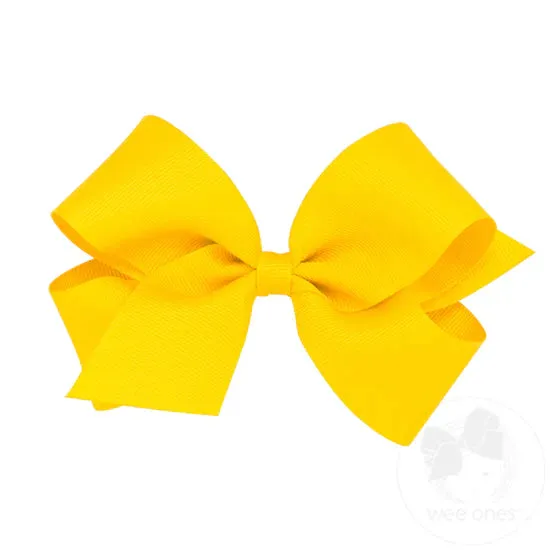 Wee Ones Medium Solid Grosgrain Bow (Plain Wrap)