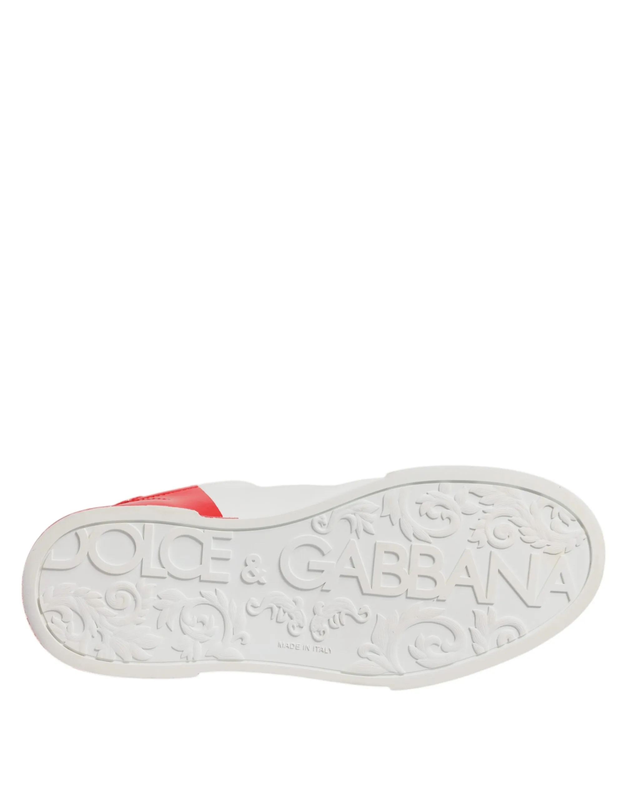 White Red Leather Low Top Men Sneakers Shoes